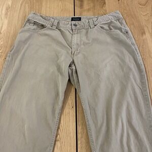 Marmot Men's Jeans Cotton Blend Straight Leg Beige Casual Solid 5 Pocket Size 36